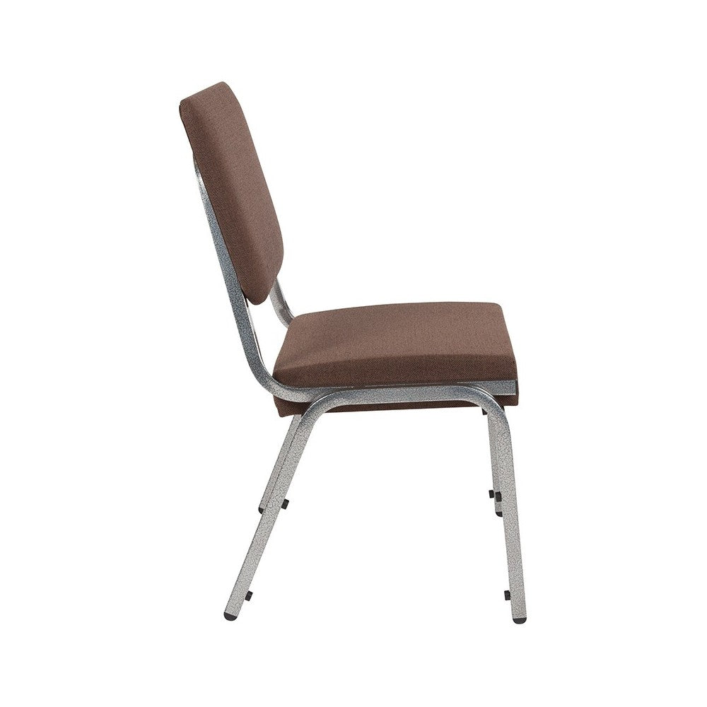 1500 lb. Rated Brown Antimicrobial Fabric Bariatric Medical Reception Chair with 3/4 Panel Back