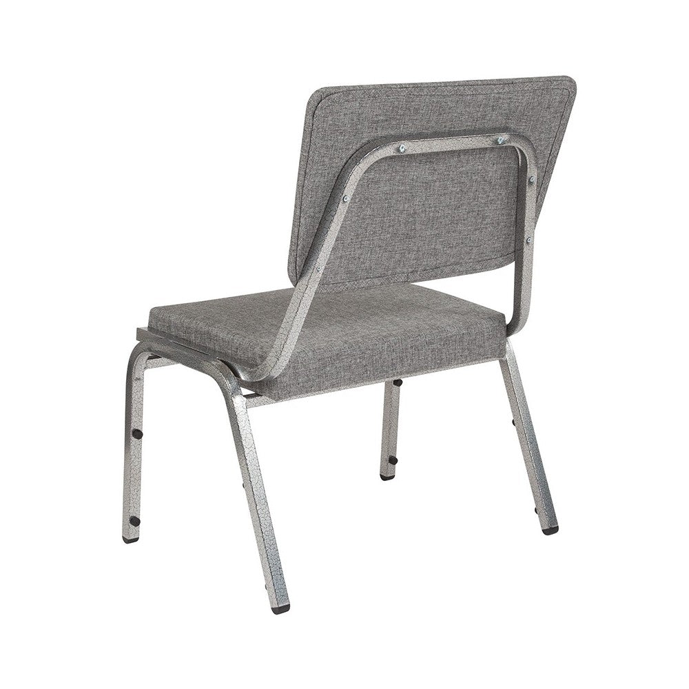 1500 lb. Rated Gray Antimicrobial Fabric Bariatric Medical Reception Chair with 3/4 Panel Back