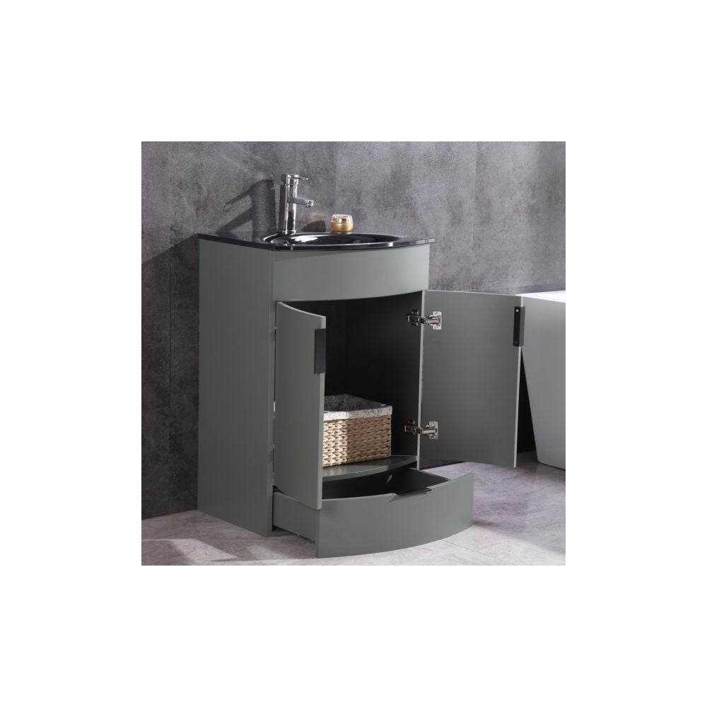 24" Pewter Green Bathroom Vanity - Pvc