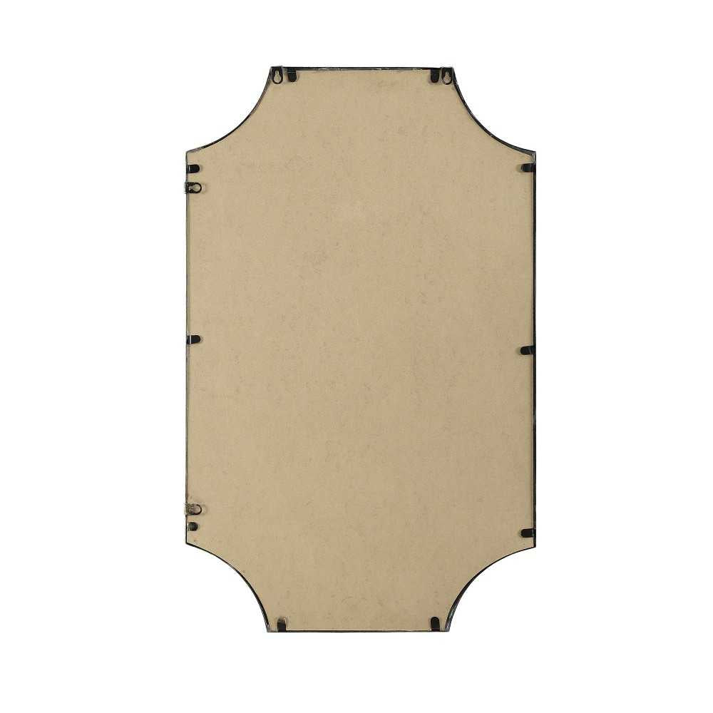32" Rectangle Notched Corner Metal Framed Mirror - Antique Brass