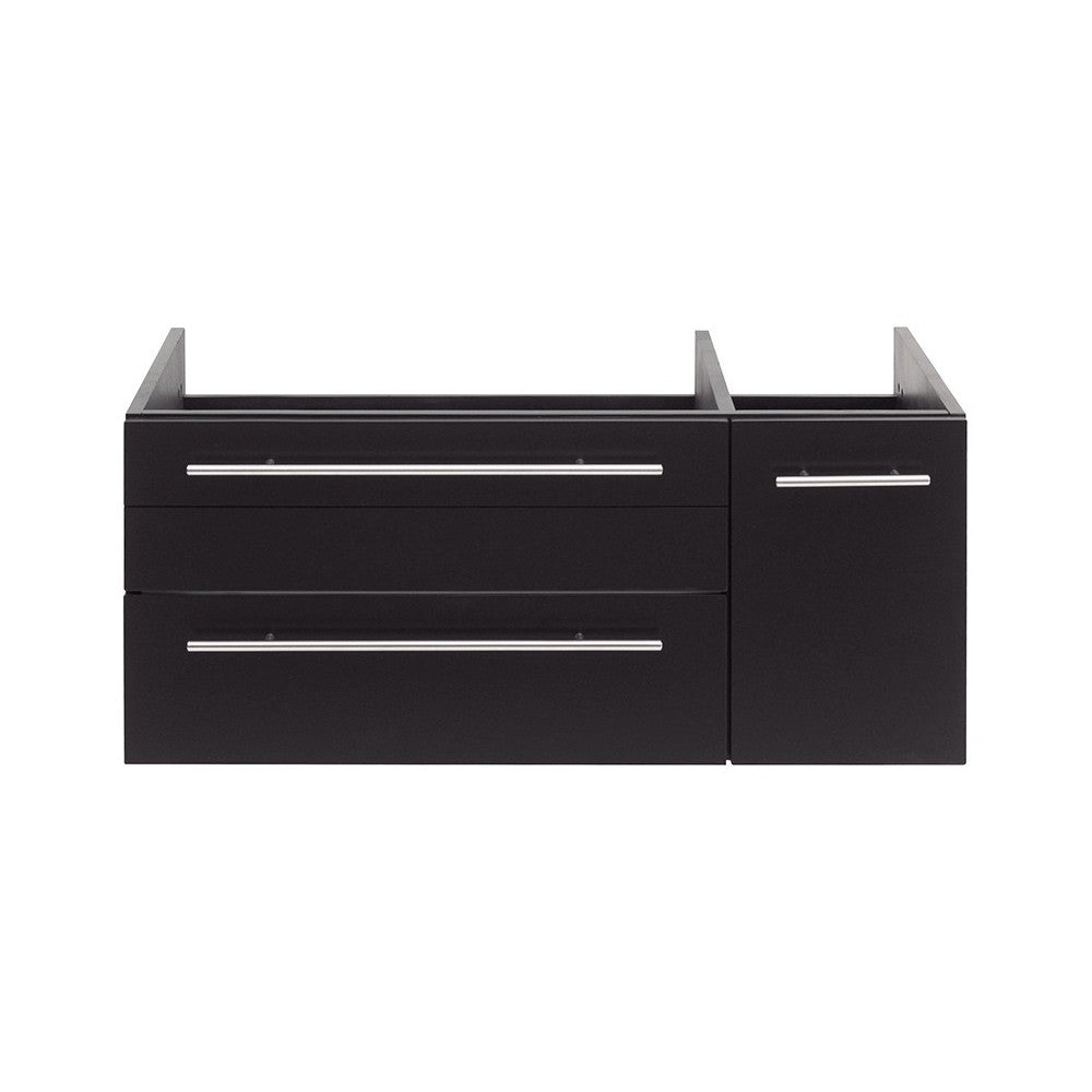 36 Espresso Wall Hung Undermount Sink Modern Bathroom Cabinet - Left Version