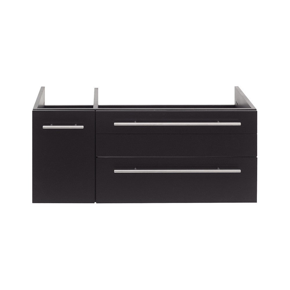 36 Espresso Wall Hung Undermount Sink Modern Bathroom Cabinet - Right Version