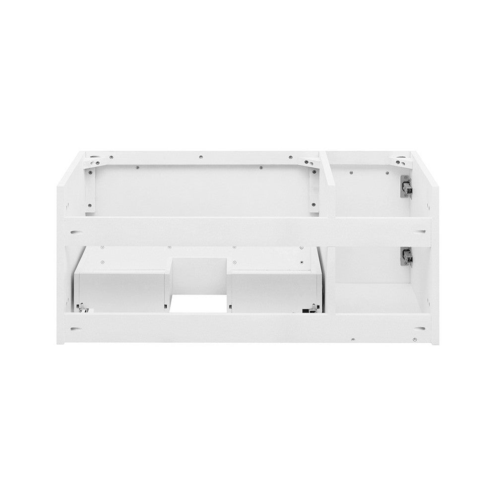 36 White Wall Hung Undermount Sink Modern Bathroom Cabinet - Right Version