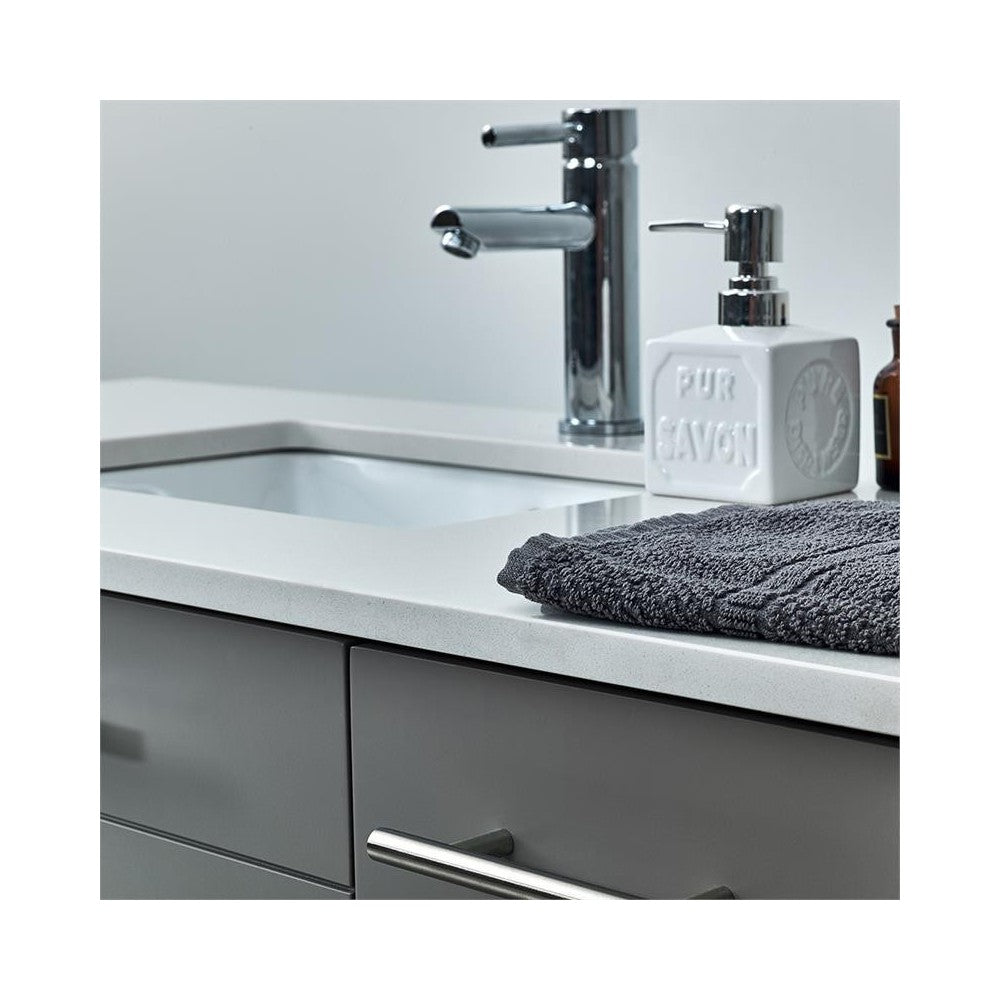 48 Gray Wall Hung Undermount Sink Modern Bathroom Vanity w/ Medicine Cabinet