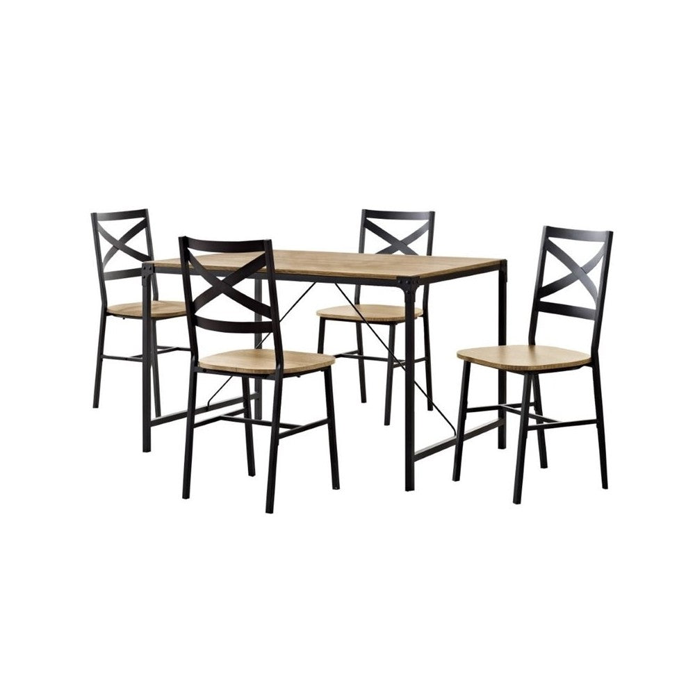 5-Piece Wood Dining Set - Barnwood