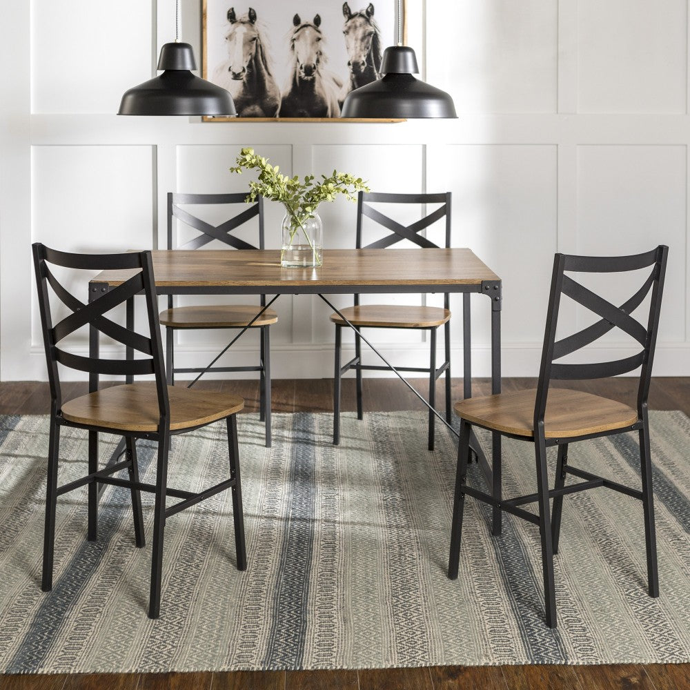 5-Piece Wood Dining Set - Barnwood