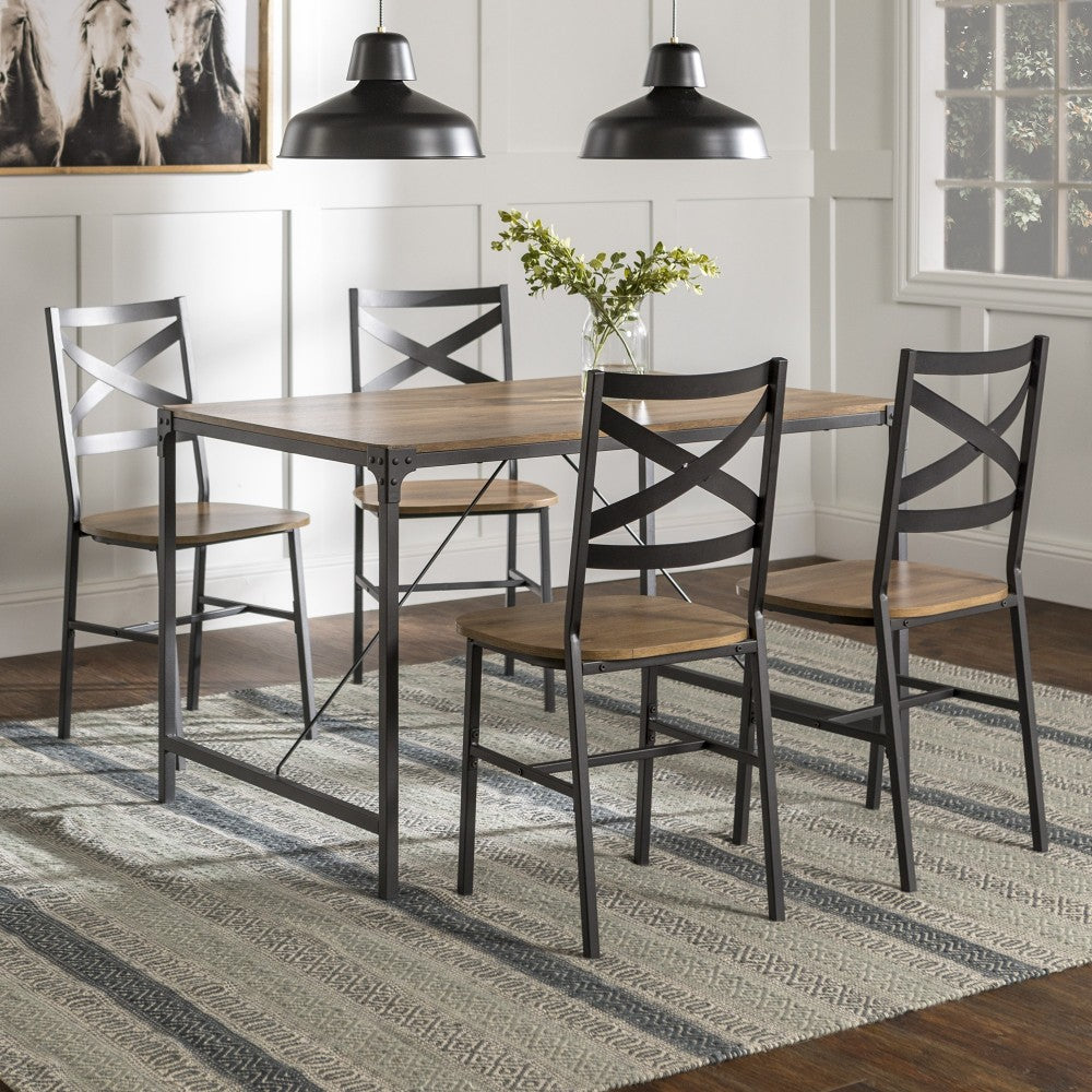 5-Piece Wood Dining Set - Barnwood