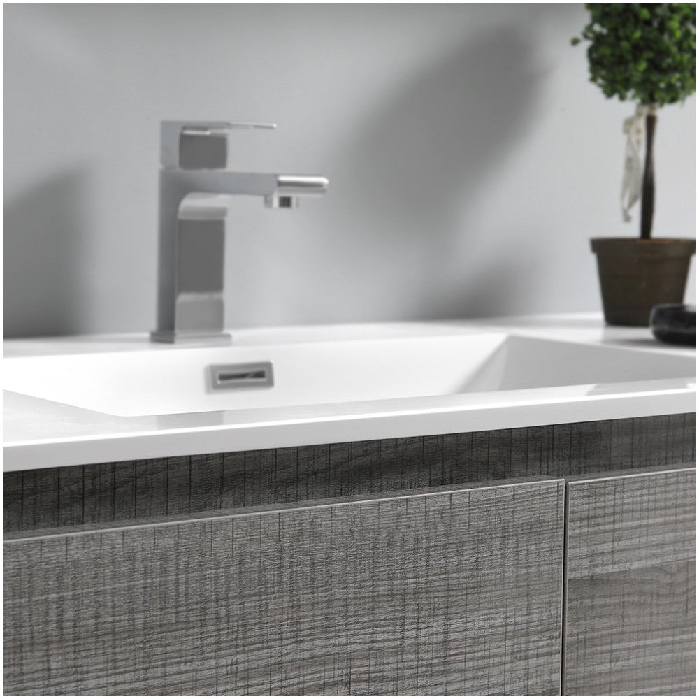 60 Ash Gray Free Standing Single Sink Modern Bathroom Vanity w/ Medicine Cabinet