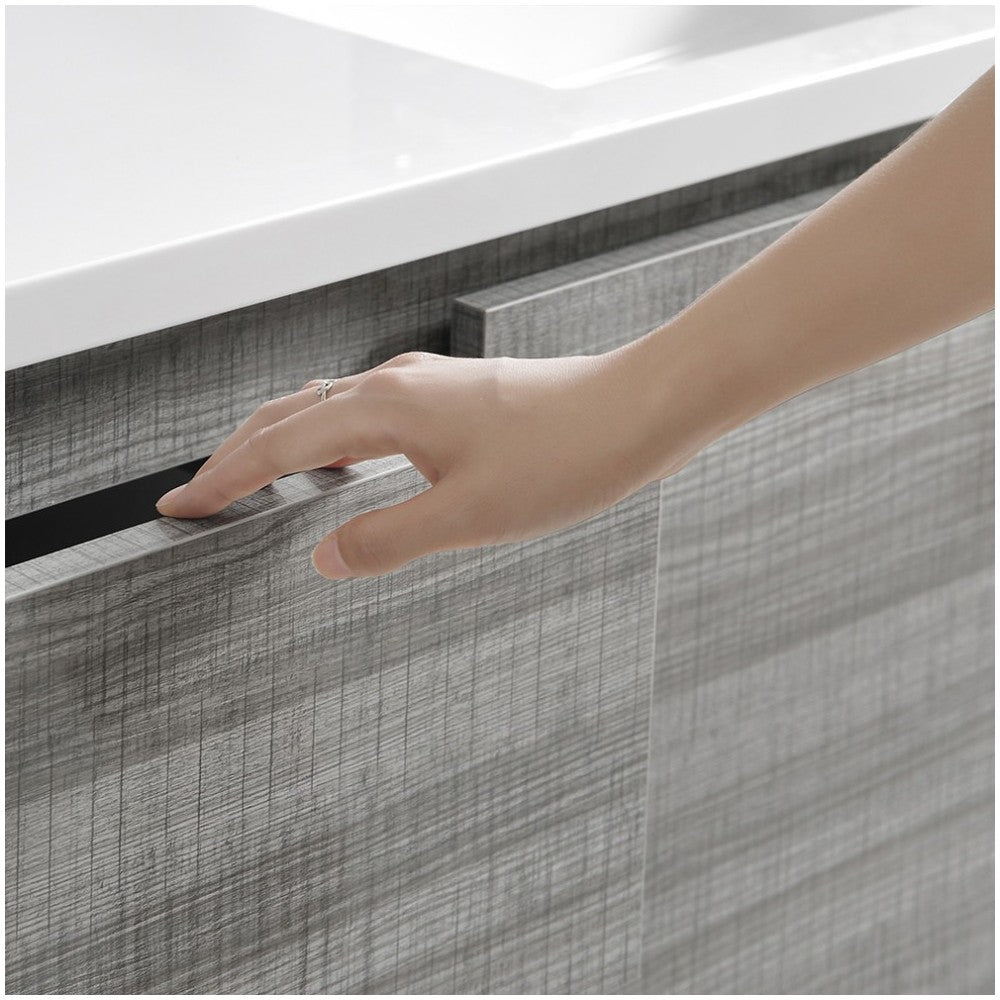 60 Gray Free Standing Dbl Sink Bathroom Vanity, Medicine Cabinet, FVN93-3030HA-D