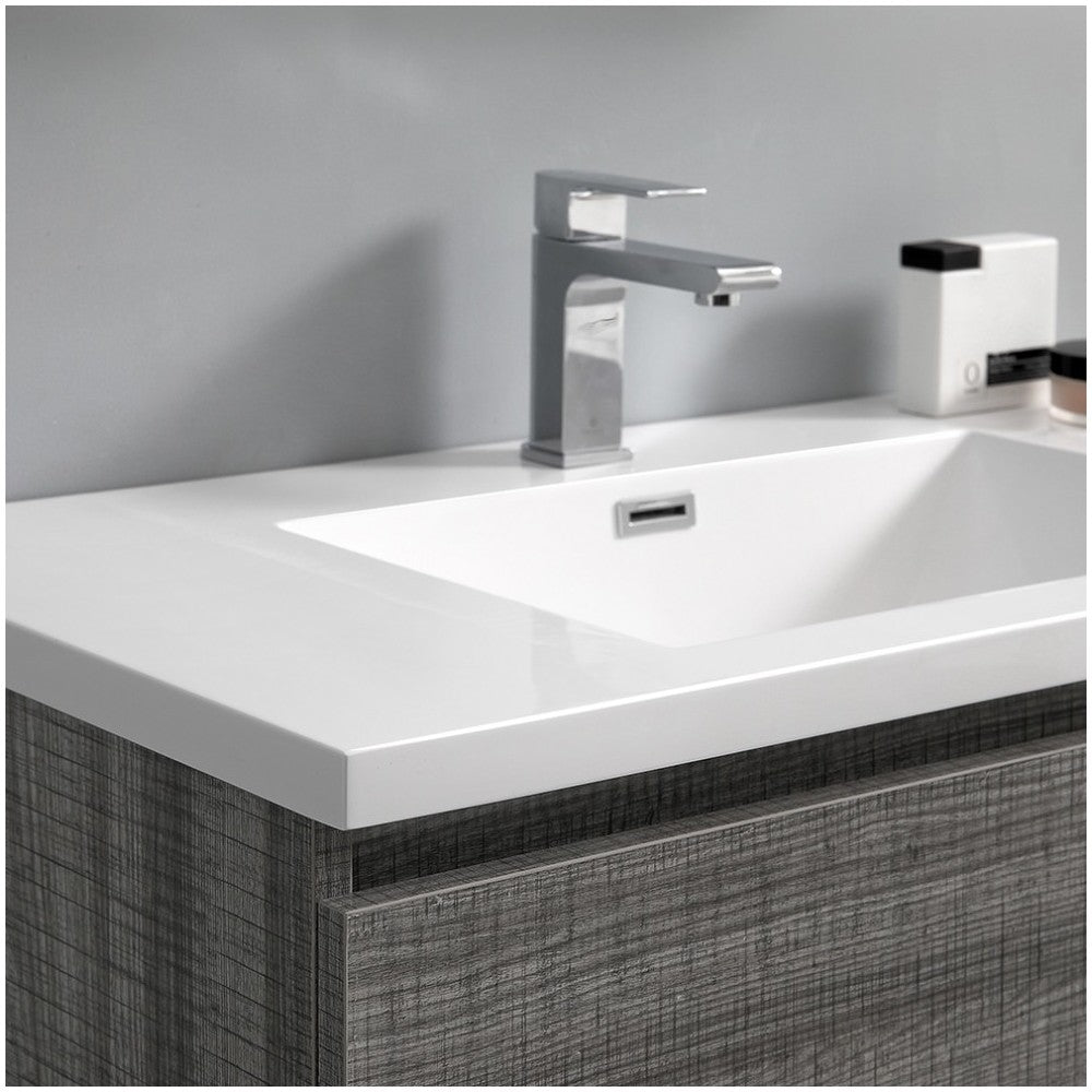 60 Gray Free Standing Dbl Sink Bathroom Vanity, Medicine Cabinet, FVN93-3030HA-D