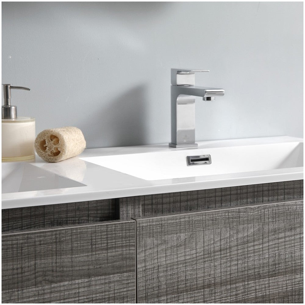 60 Gray Free Standing Dbl Sink Bathroom Vanity, Medicine Cabinet, FVN93-3030HA-D