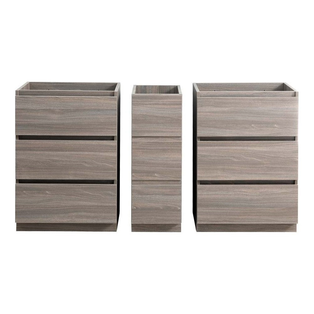 60 Gray Wood Free Standing Double Sink Bathroom Cabinet, FCB93-241224MGO-D