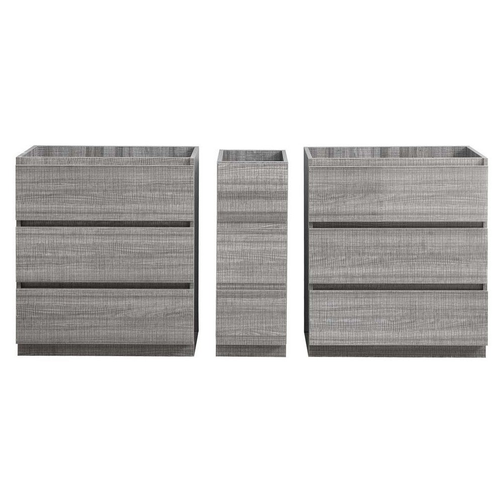 72 Ash Gray Free Standing Double Sink Modern Bathroom Cabinet, FCB93-301230HA-D