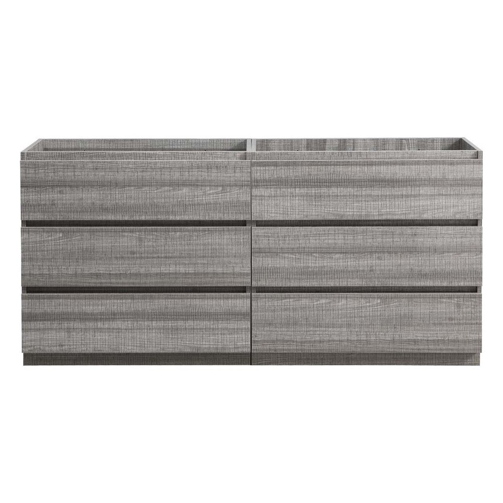 72 Ash Gray Free Standing Double Sink Modern Bathroom Cabinet, FCB93-3636HA-D
