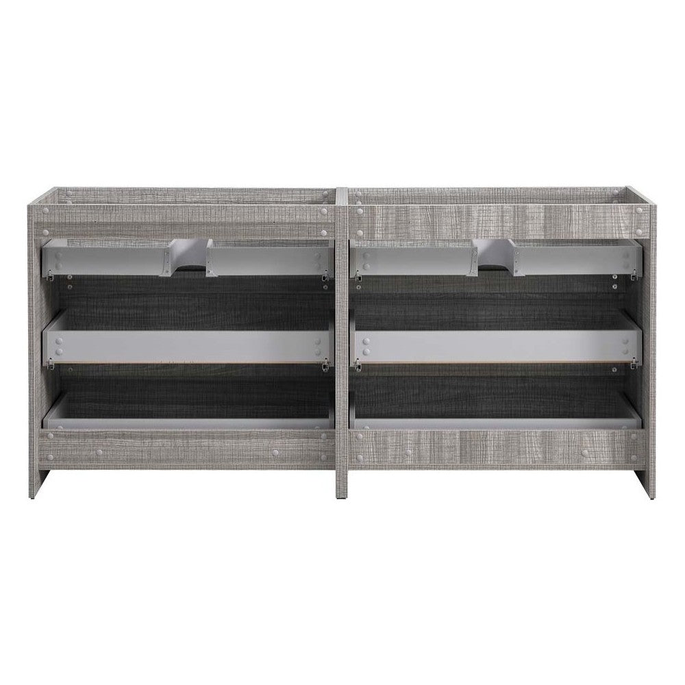 72 Ash Gray Free Standing Double Sink Modern Bathroom Cabinet, FCB93-3636HA-D