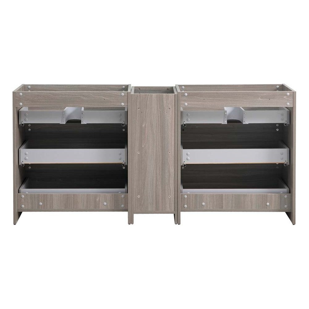 72 Gray Wood Free Standing Double Sink Bathroom Cabinet, FCB93-301230MGO-D