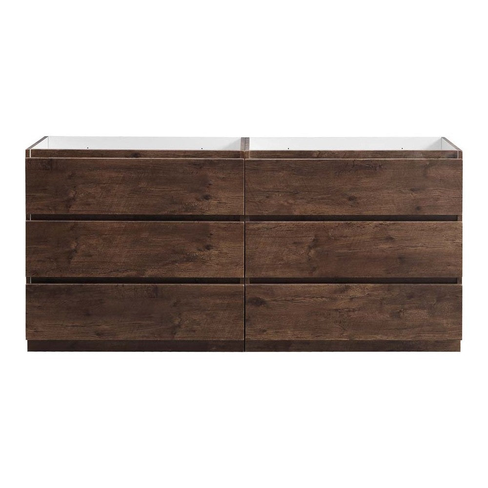 72 Rosewood Free Standing Double Sink Modern Bathroom Cabinet, FCB93-3636RW-D