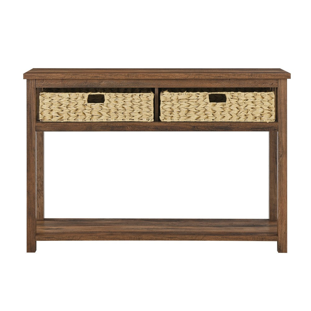 8" Mission Storage Entry Table - Rustic Oak