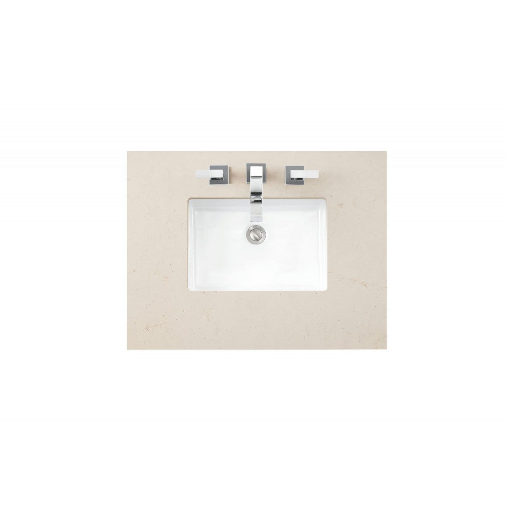 Addison 30" Single Vanity Cabinet, Glossy White, w/ 3 CM Eternal Marfil Top