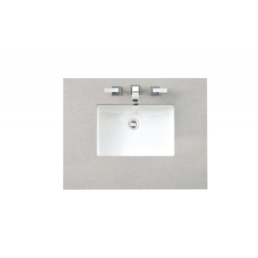 Addison 30" Single Vanity Cabinet, Glossy White, w/ 3 CM Eternal Serena Top