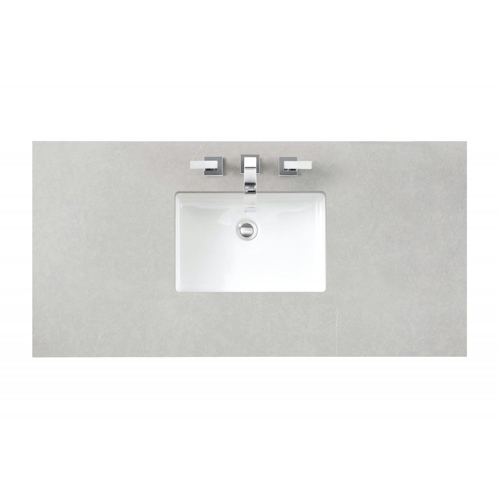 Addison 48" Single Vanity Cabinet, Glossy White, w/ 3 CM Eternal Serena Top