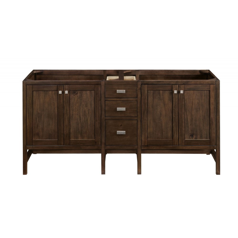 Addison 72" Double Vanity Mid Century Acacia w/ 3 CM Jasmine Pearl Quartz Top