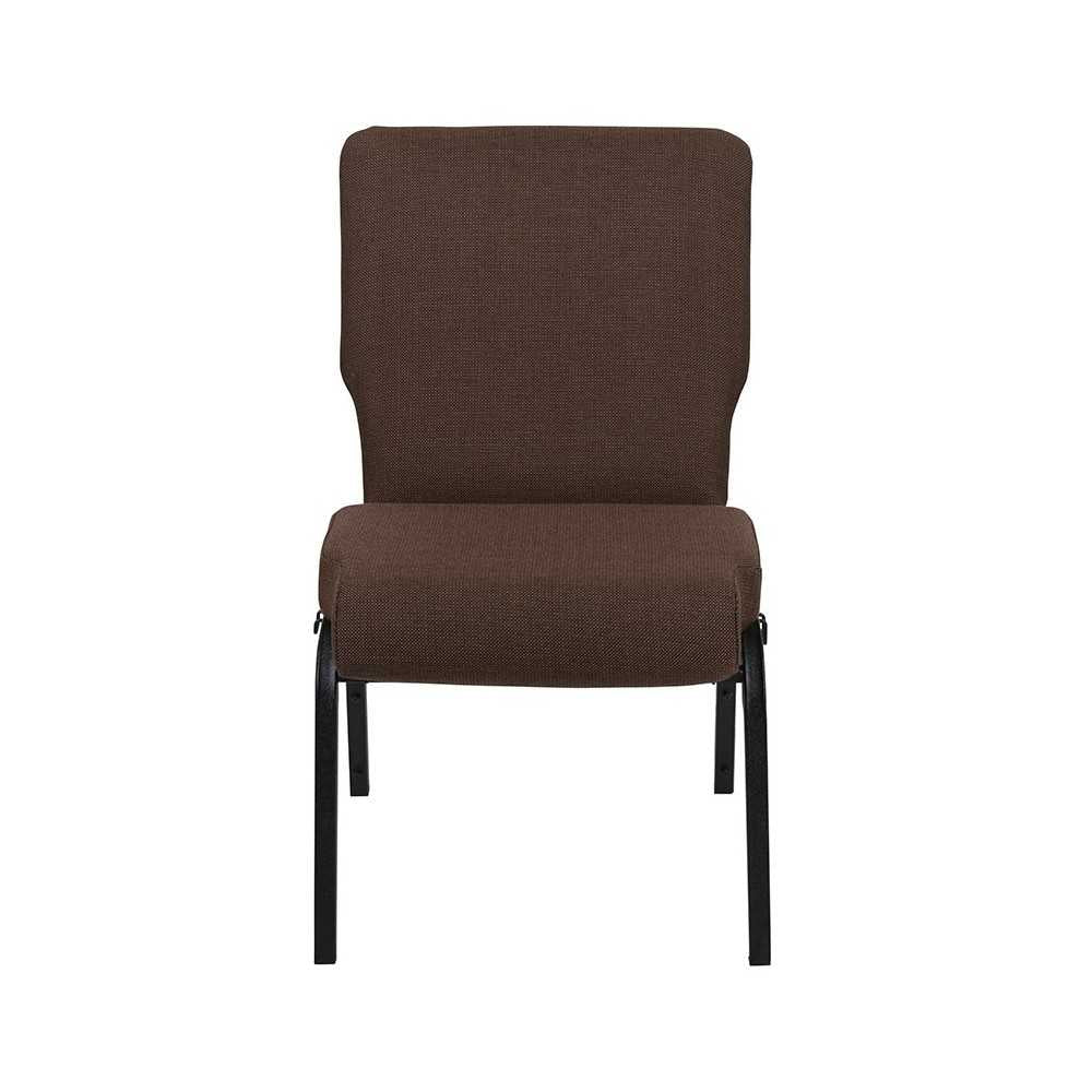 Advantage 20.5 in. Java Molded Foam Church Chair with Book Rack