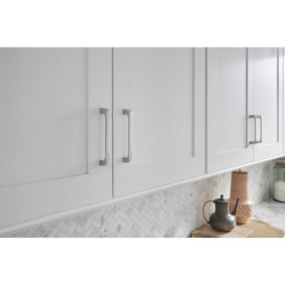 1" Overall Length Brushed Pewter Square Delmar Cabinet Knob