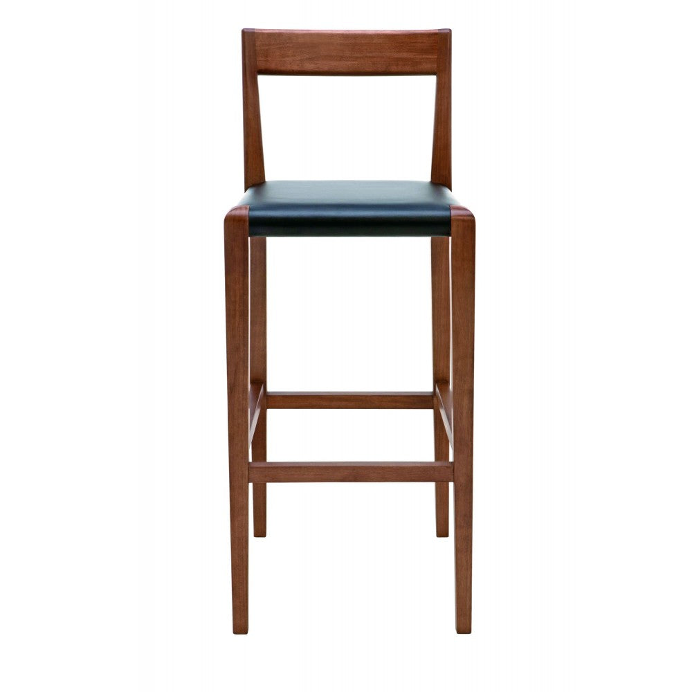 Ameri Black Leather Bar Stool