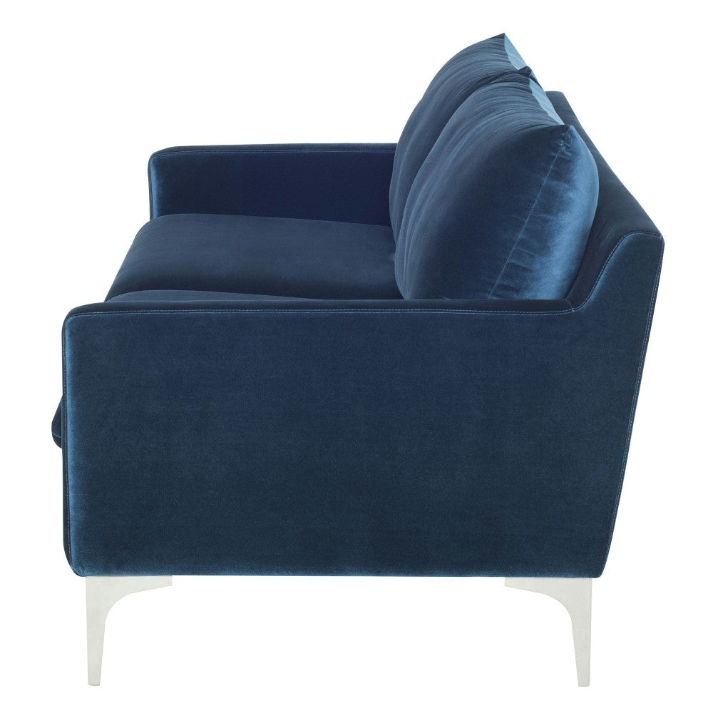 Anders Midnight Blue Fabric Triple Seat Sofa, HGSC376