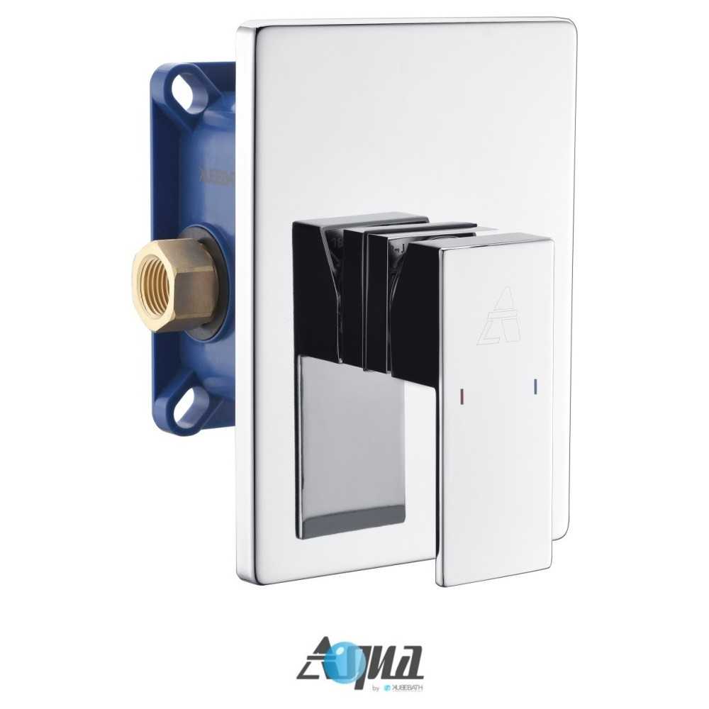 Aqua Piazza Chrome Shower Set With 8" Square Rain Shower