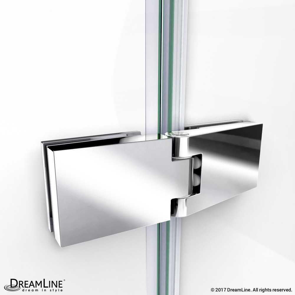 Aqua Ultra 48 in. W x 30 in. D x 58 in. H Frameless Hinged Tub Door with Return Panel in Chrome