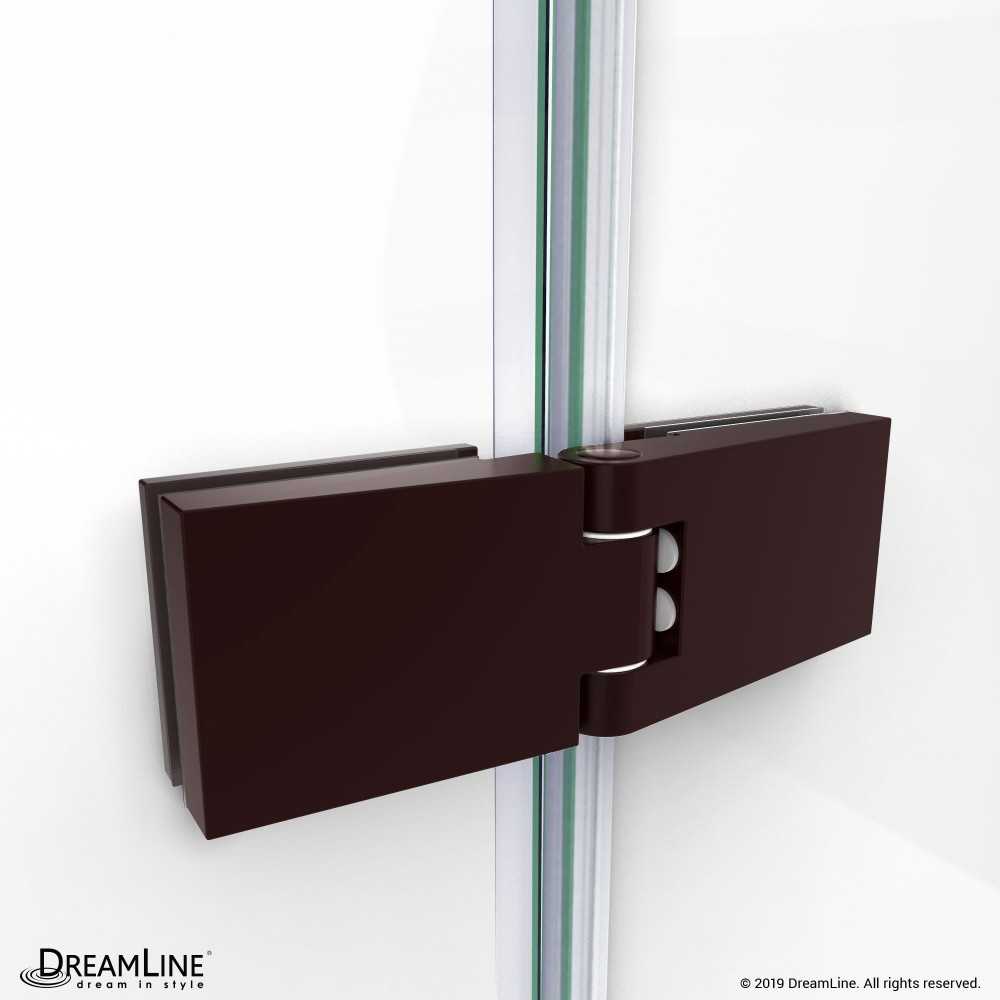 Aqua Ultra 48 in. W x 58 in. H Frameless Hinged Tub Door in Oil Rubbed Bronze
