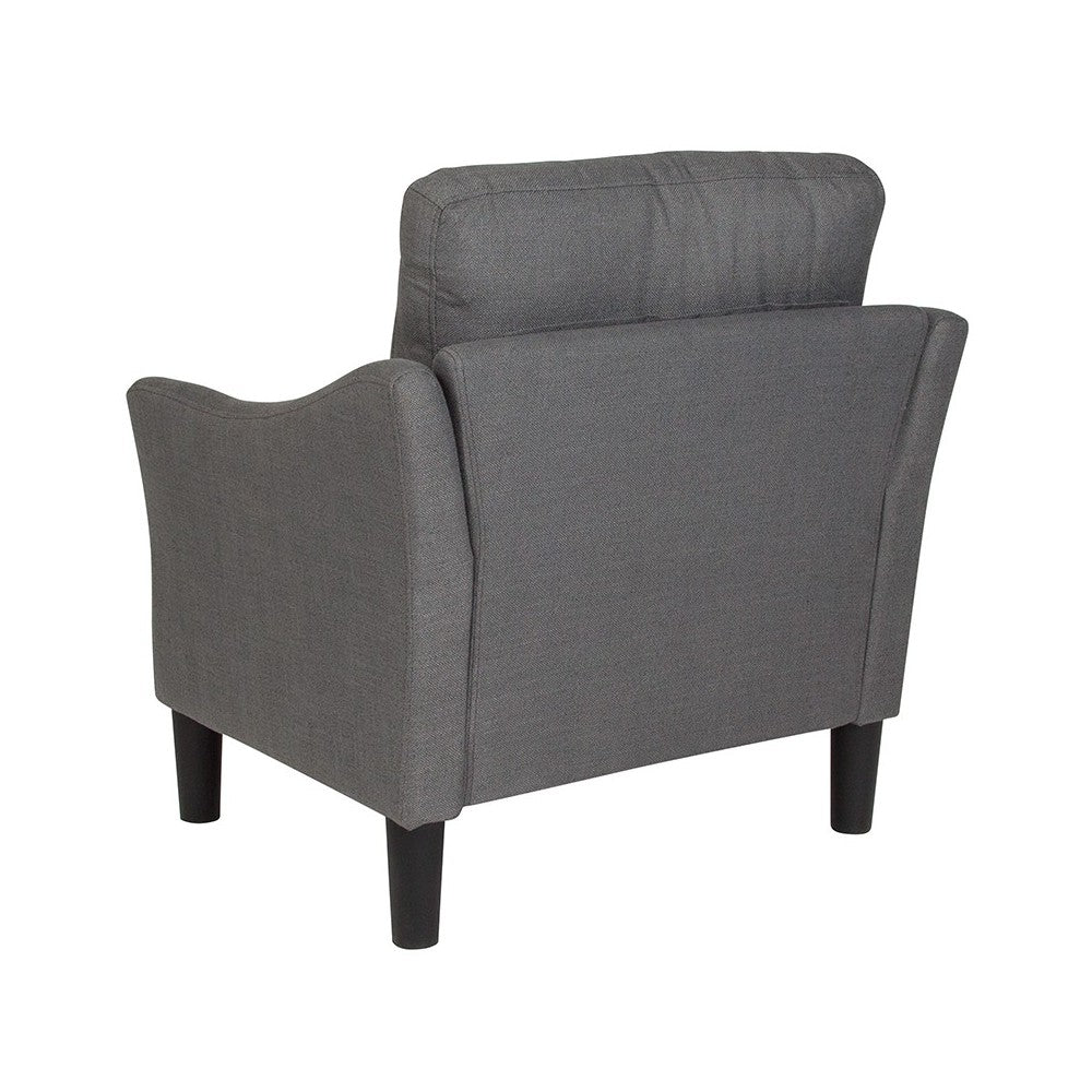 Asti Upholstered Chair in Dark Gray Fabric
