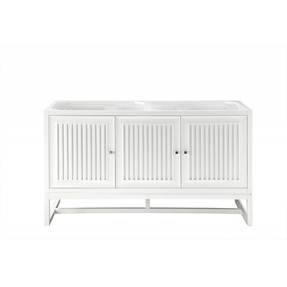 Athens 60" Double Vanity Cabinet, Glossy White
