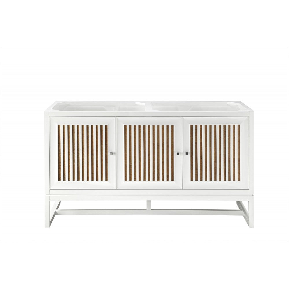 Athens 60" Double Vanity Cabinet, Glossy White