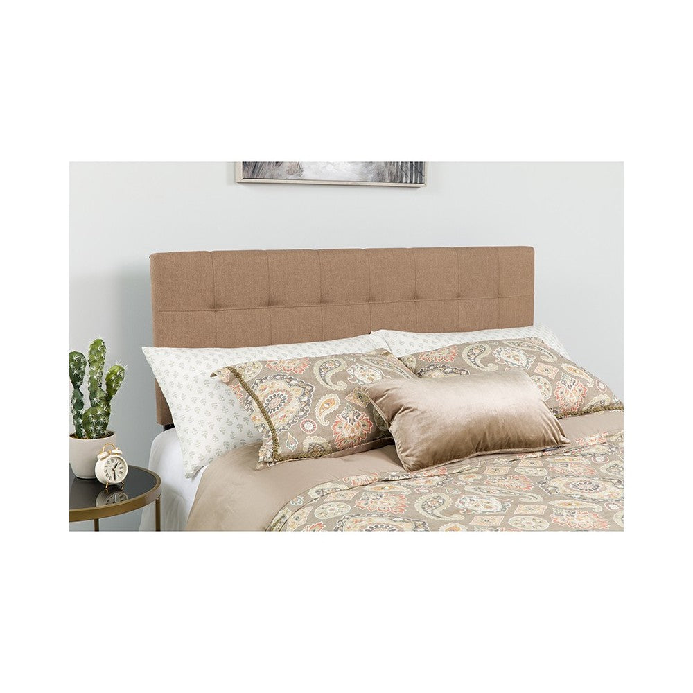 Bedford Tufted Upholstered Full Size Headboard in Camel Fabric