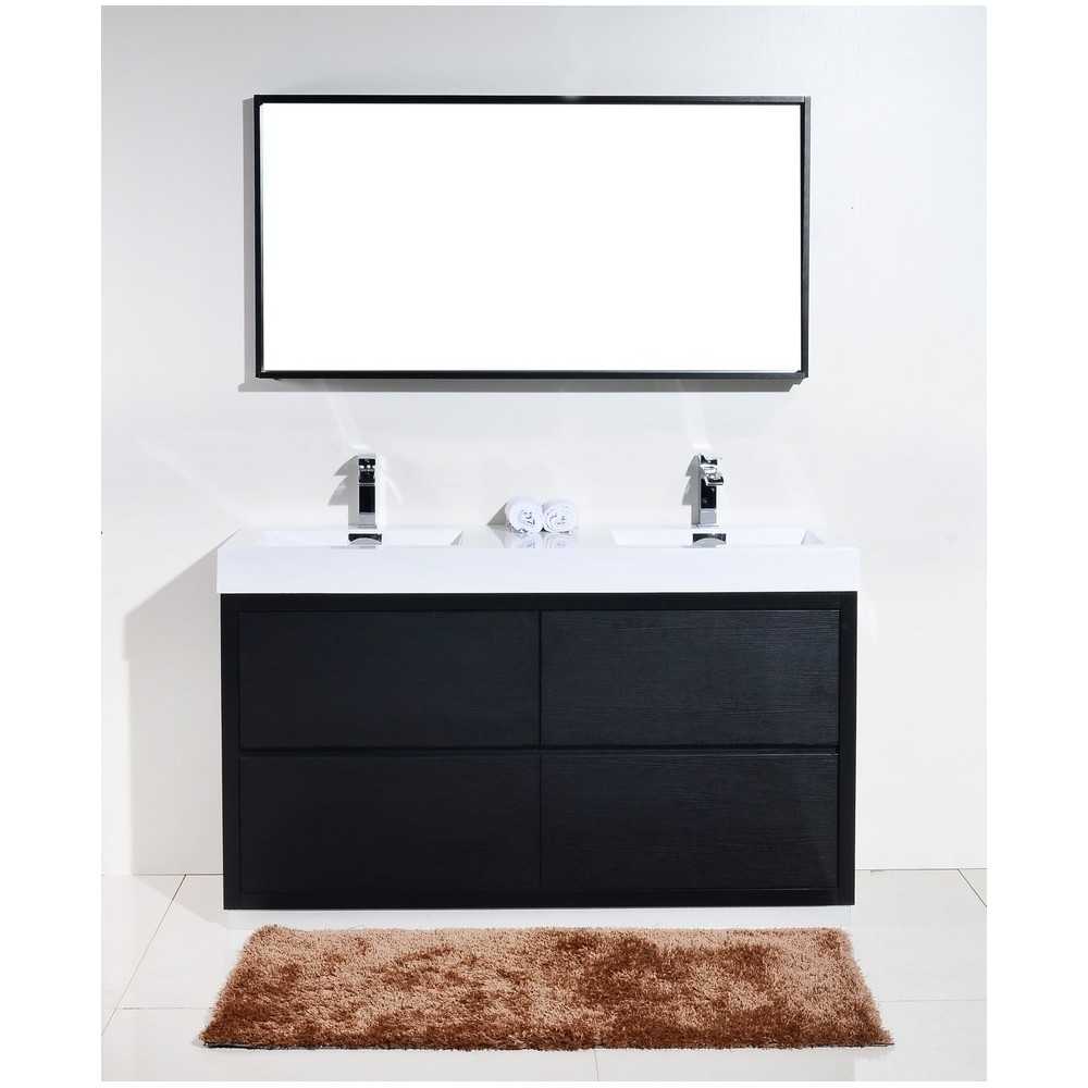 Bliss 60" Double Sink Black Free Standing Modern Bathroom Vanity