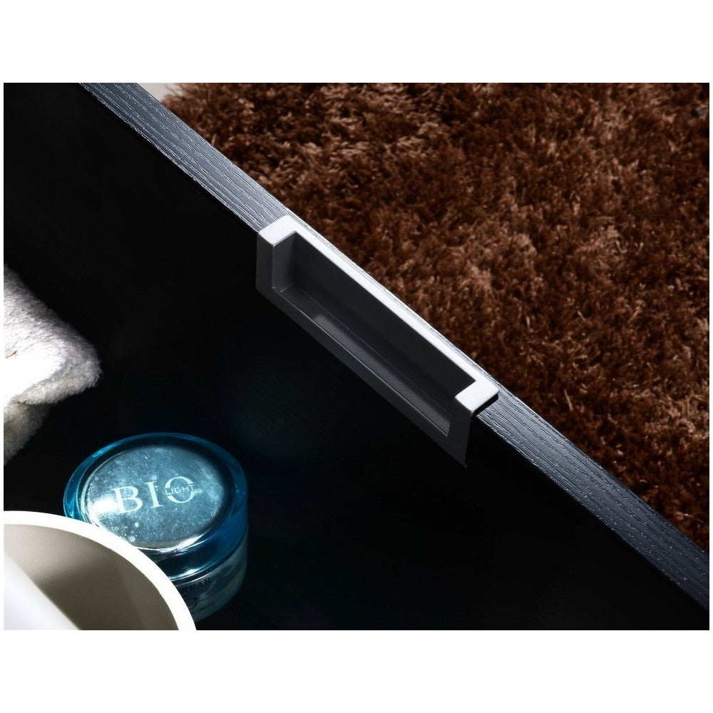 Bliss 72" Double Sink Black Wall Mount Modern Bathroom Vanity