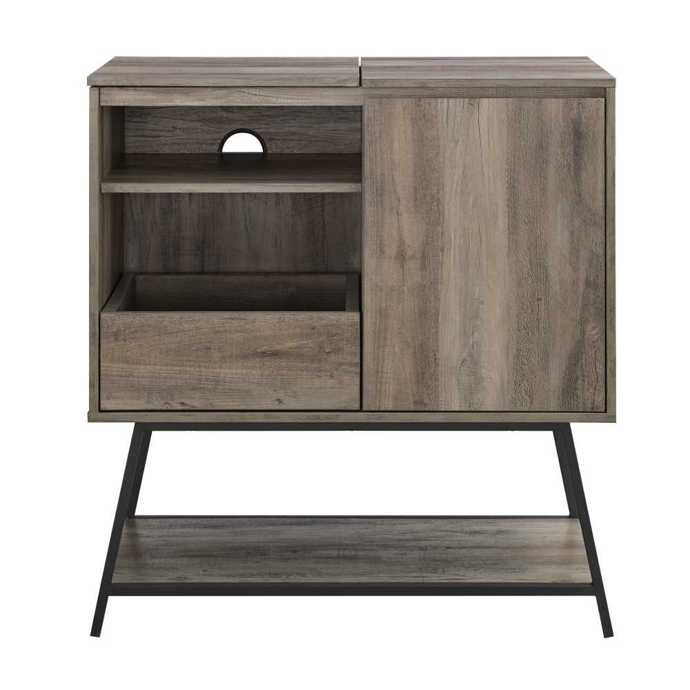 Bonnie 30" Record Player Accent Cabinet - Gray Wash