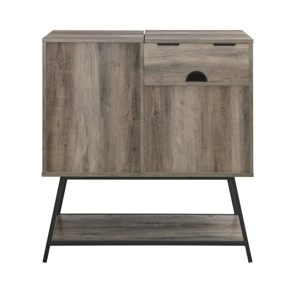 Bonnie 30" Record Player Accent Cabinet - Gray Wash