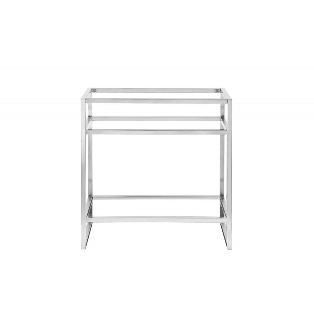 Boston 31.5" Stainless Steel Sink Console, Brushed Nickel
