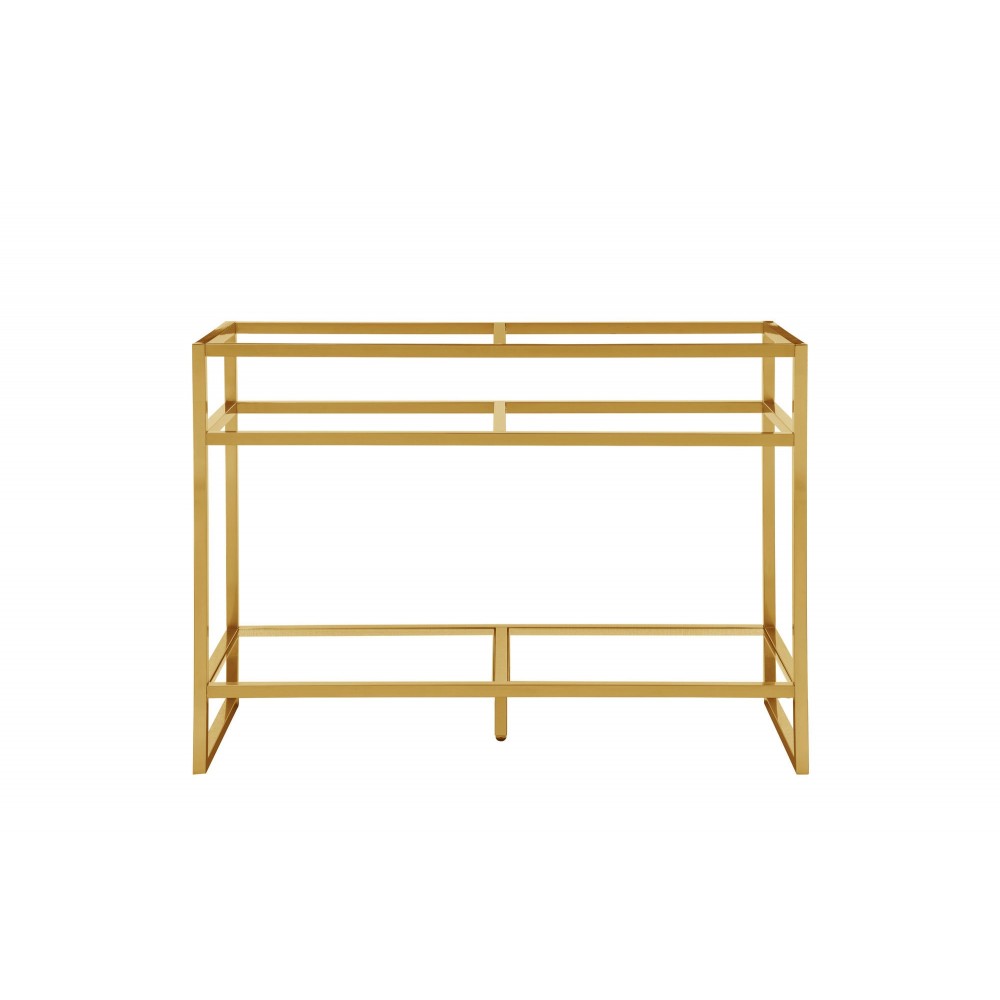 Boston 47" Stainless Steel Sink Console (Double Basins), Radiant Gold
