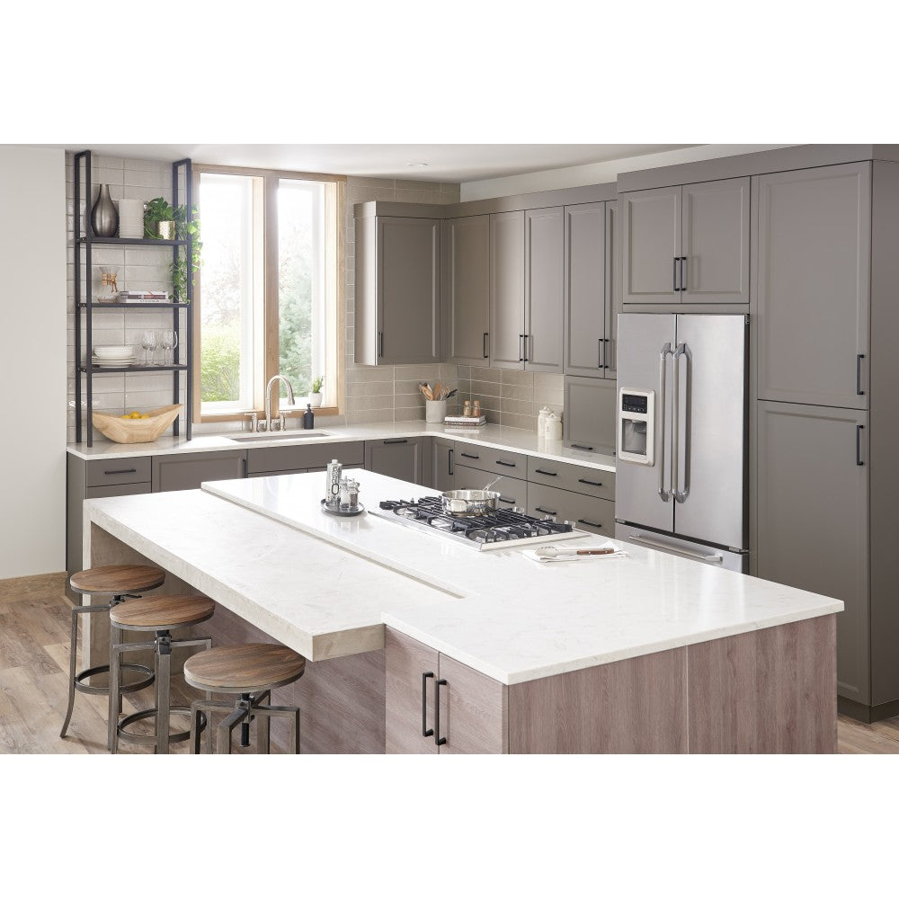 128 mm Center-to-Center Polished Chrome Asymmetrical Leyton Cabinet Pull