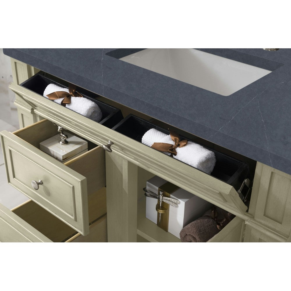 Bristol 36" Single Vanity Vintage Vanilla w/ 3 CM Charcoal Soapstone Quartz Top