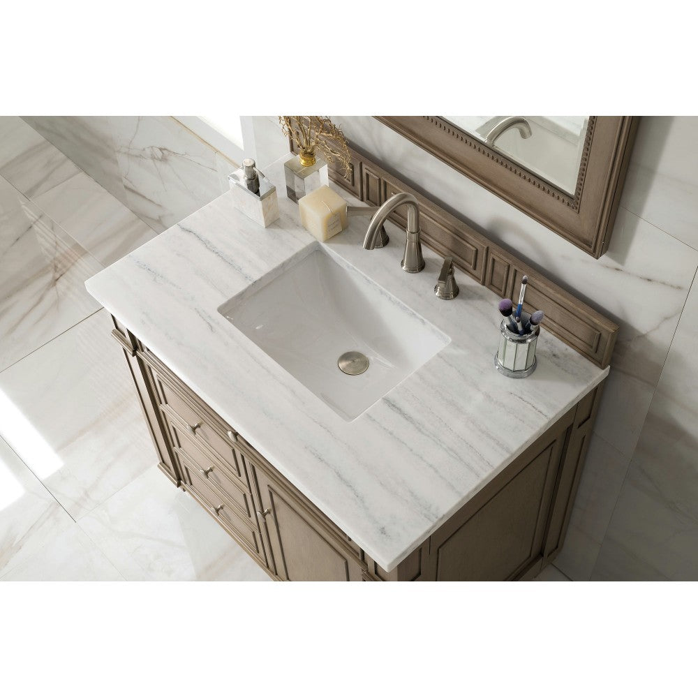 Bristol 36" Single Vanity Walnut w/3 CM Arctic Fall Solid Surface Top