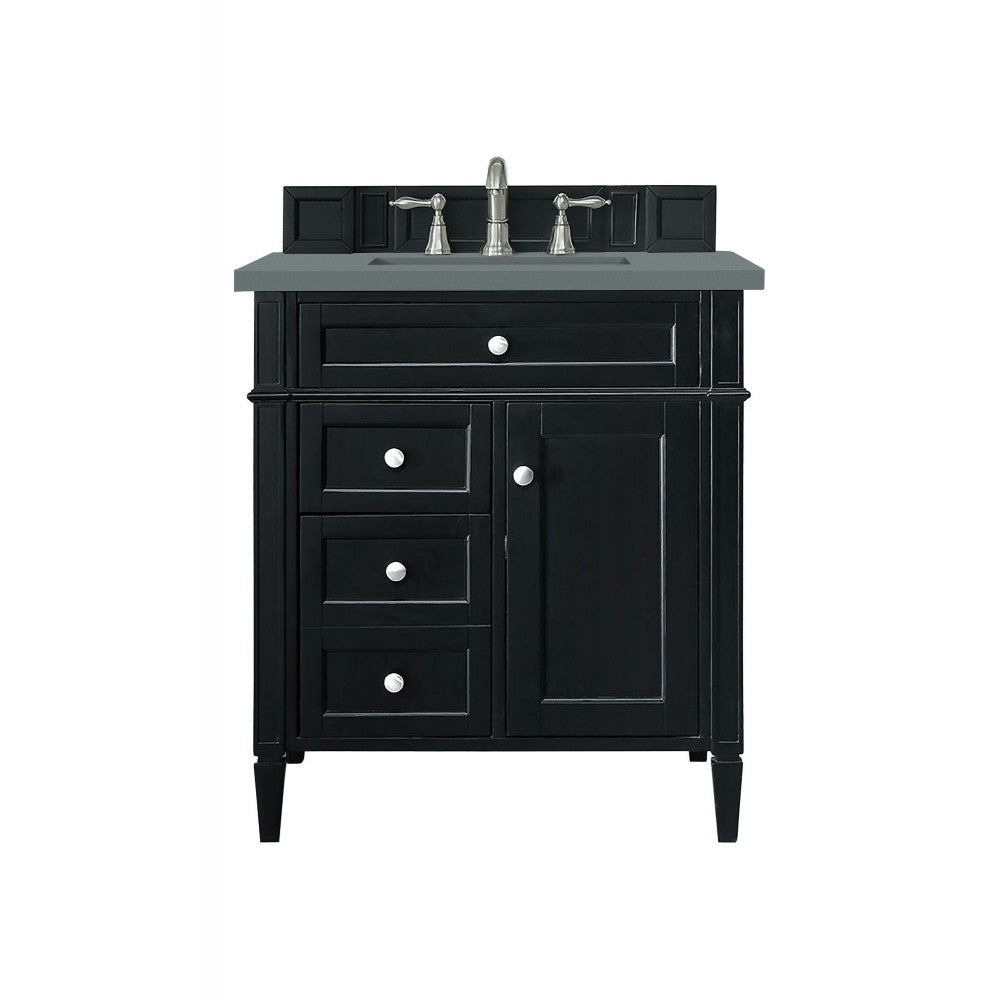 Brittany 30" Single Vanity, Black Onyx, w/ 3 CM Cala Blue Quartz Top