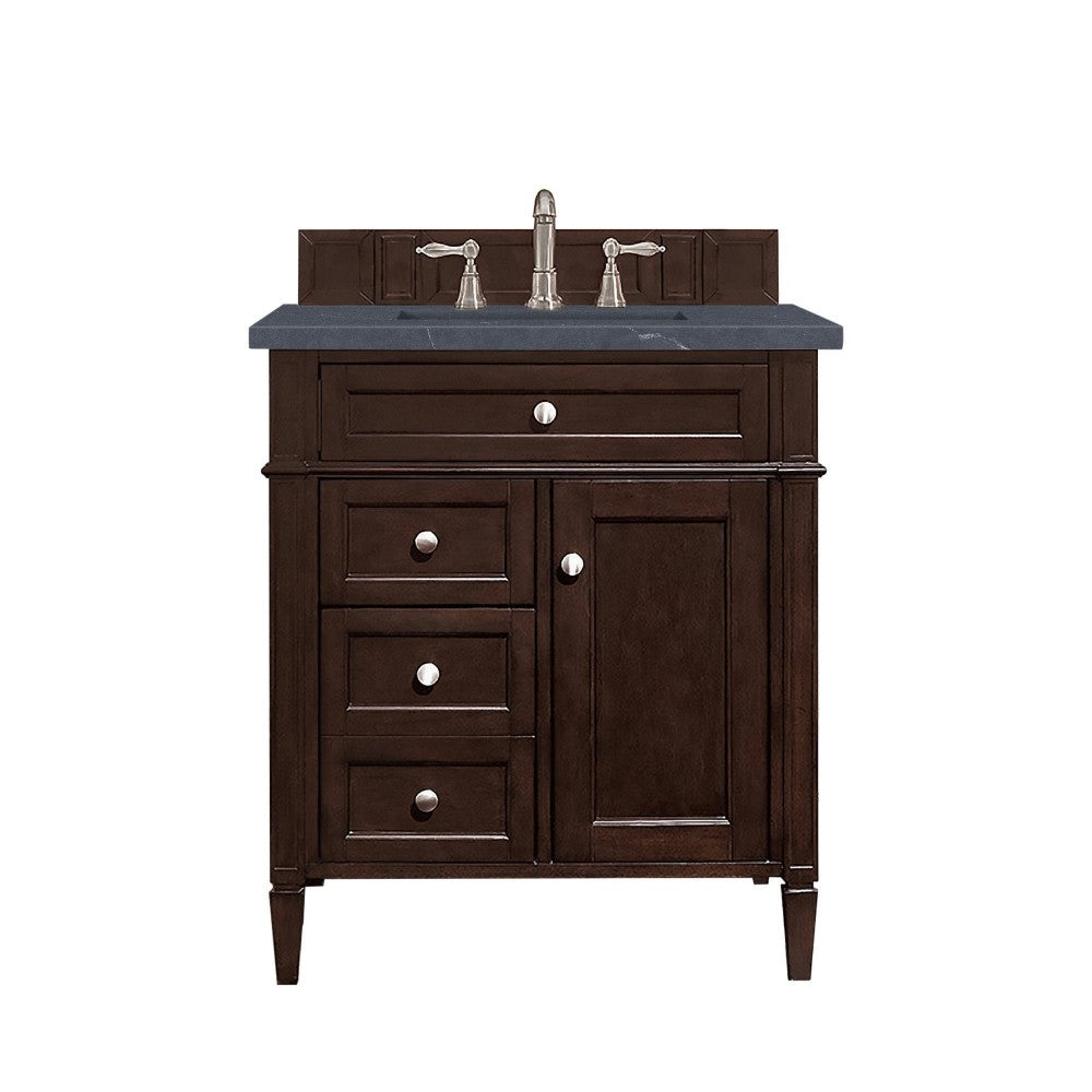 Brittany 30" Single Vanity Mahogany w/3 CM Charcoal Soapstone Quartz Top