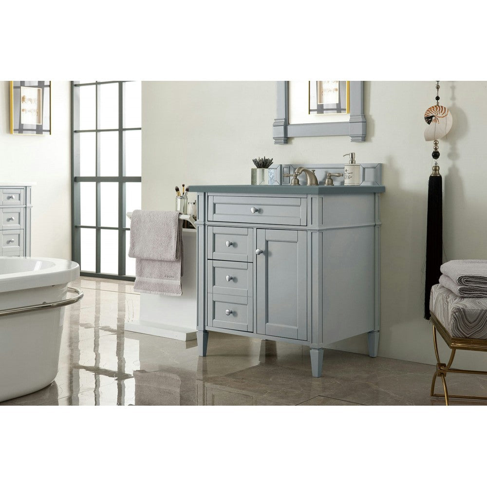 Brittany 30" Single Vanity, Urban Gray, w/ 3 CM Cala Blue Quartz Top