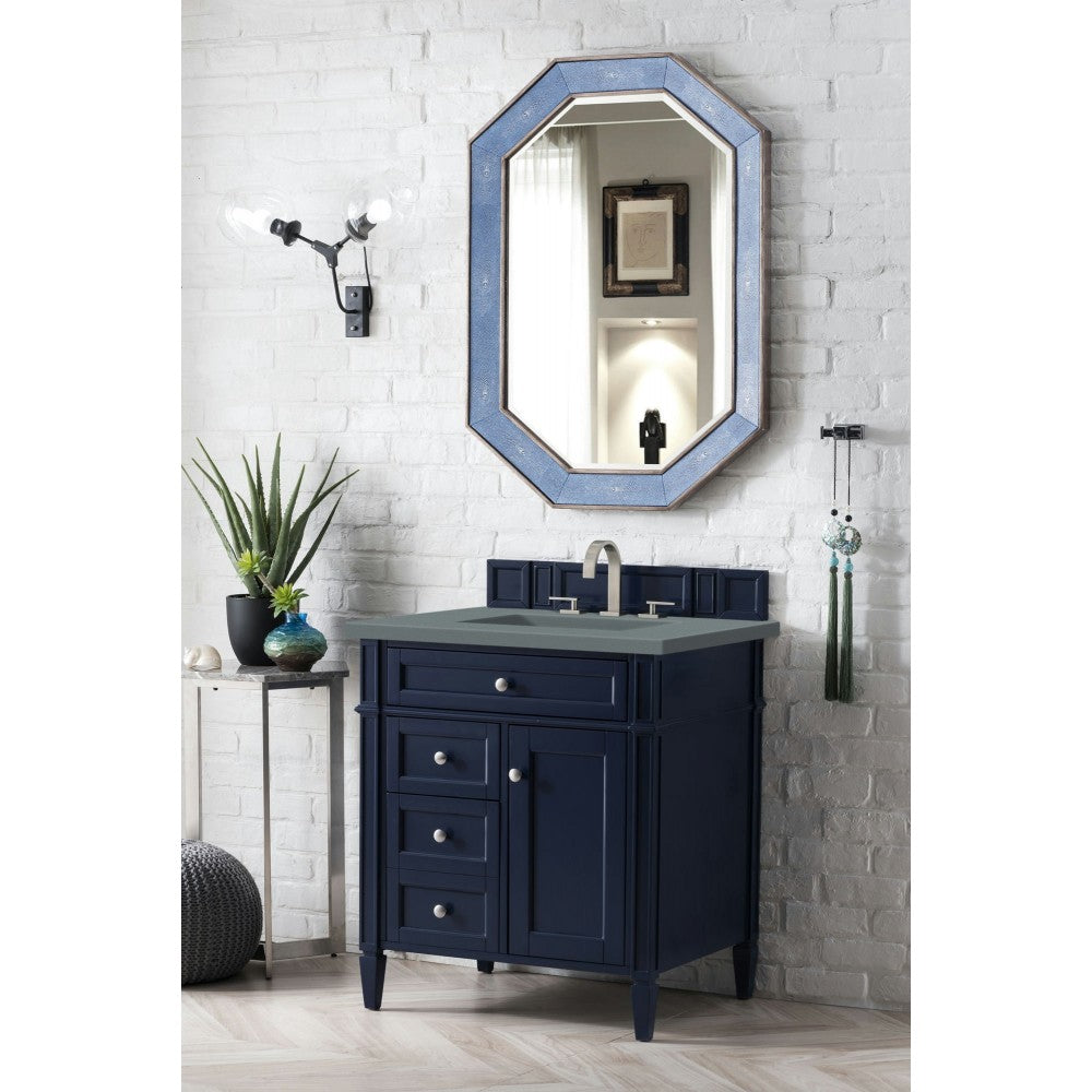 Brittany 30" Single Vanity, Victory Blue w/ 3 CM Cala Blue Quartz Top